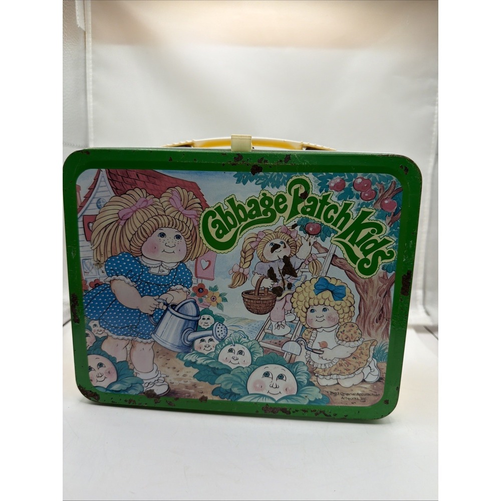 Vintage 1983 Cabbage Patch Kids Metal Lunch Box Appalachian Arts Lunch Box